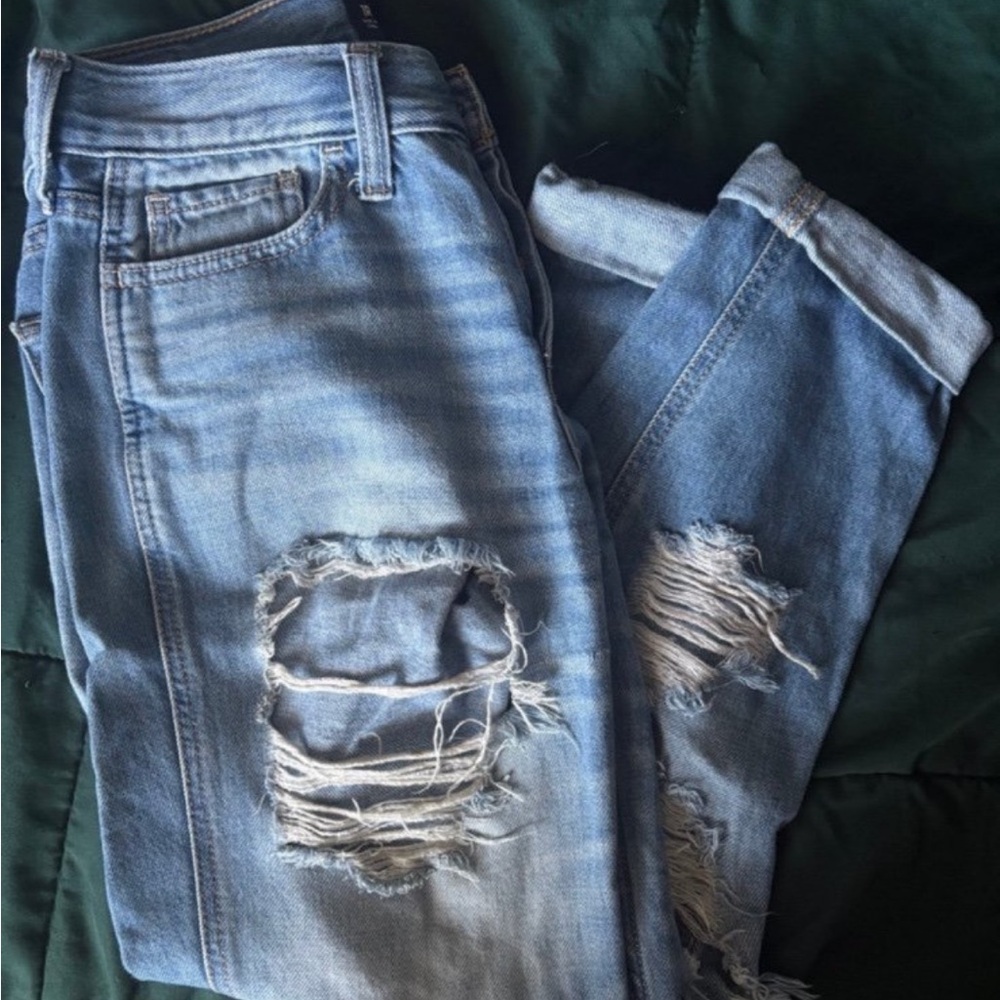 Hollister Light Blue Distressed Boyfriend Jeans